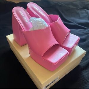 Public Desire “Roxie” pink chunky platform heels .